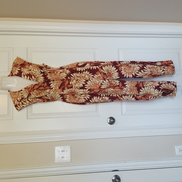 Free People Shasta Print Corduroy Jumpsuit Size Small Petite - Picture 5 of 17